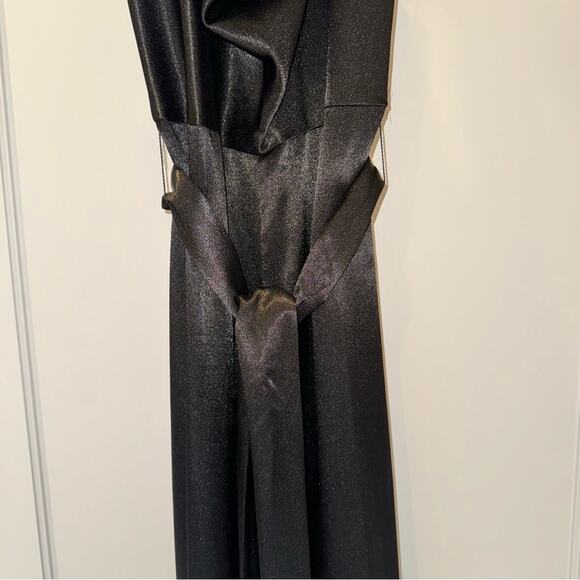 Aidan by Aidan Mattox Cowl Neck Jumpsuit Black 2 - Picture 7 of 12